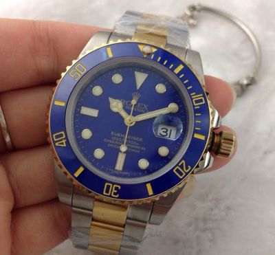 Grade AAA Rolex Submariner Two Tone Blue Dial Watch - Noob Factory Replica Watches
